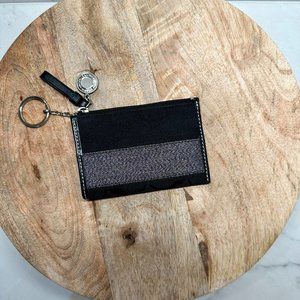 COACH COIN PURSE WITH KEY CHAIN - BLACK